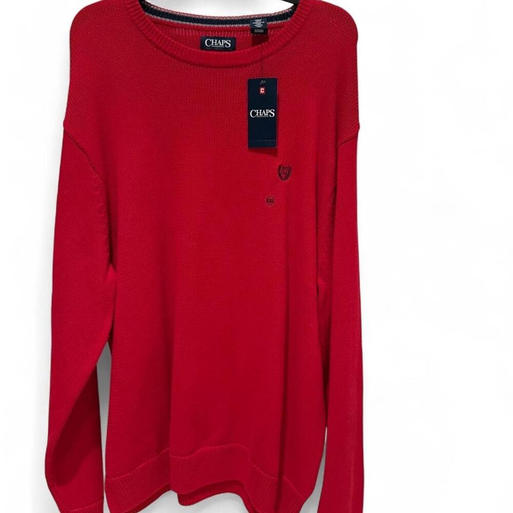 Chaps Men's Red and Pink Jumper